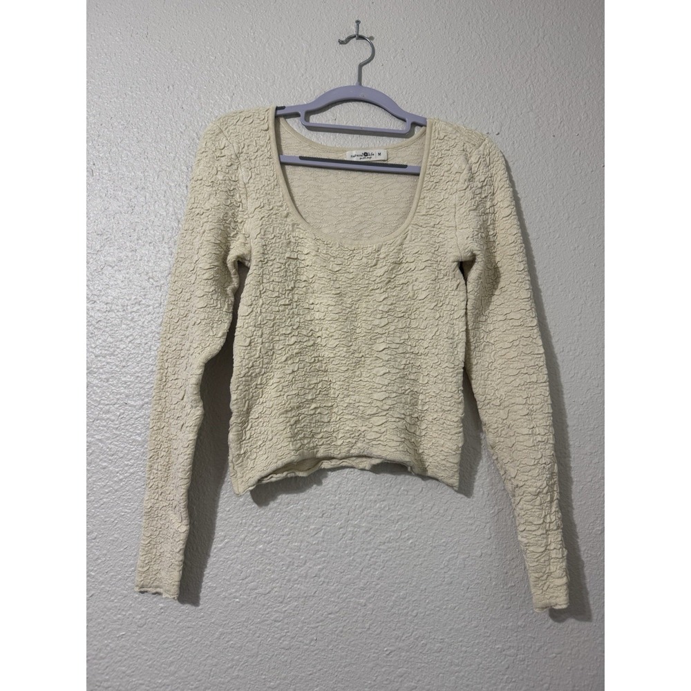 Natural Life M Cropped Sweater Boho Natural Earthy Stretch